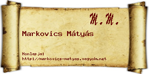 Markovics Mátyás névjegykártya