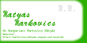matyas markovics business card